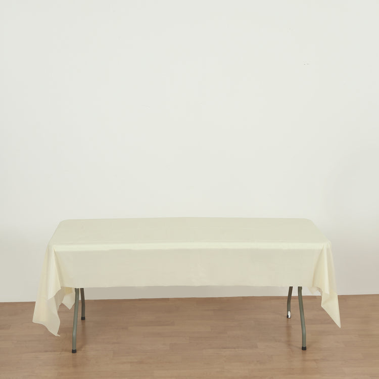 rectangle ivory plastic table cover