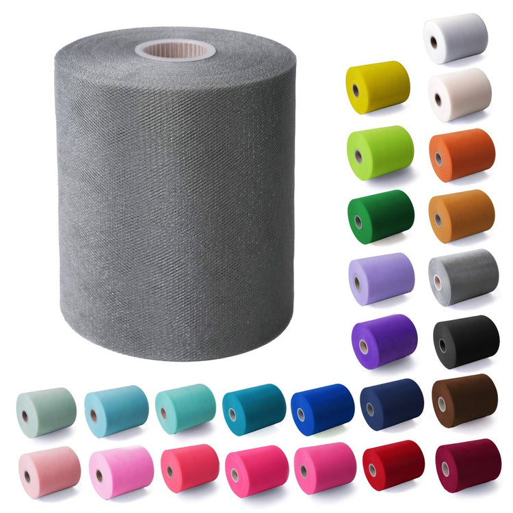 Tulle Fabric Roll 6" by 200 Yards (600 ft) Fabric Tulle Spool for DIY Tutu Bow, Wedding and Decoration. Value Pack.