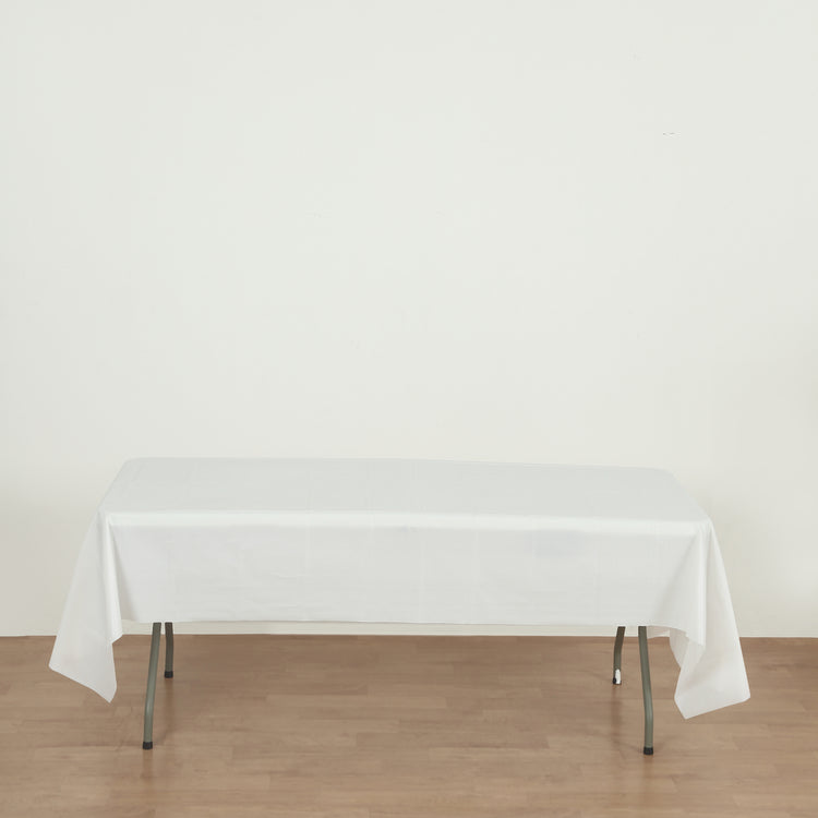rectangle white plastic table cover