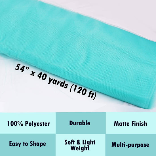 aqua tulle Fabric Tulle Bolt