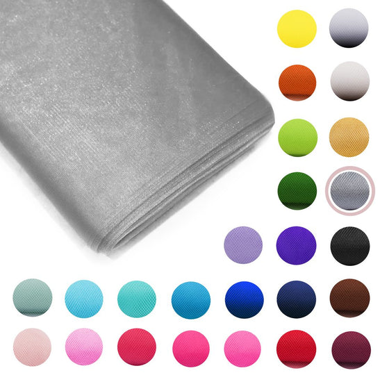 silver Fabric Tulle Bolt