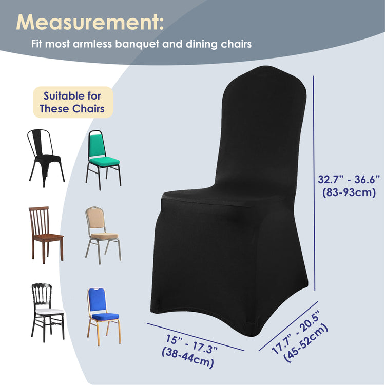 50pcs Spandex Chair Covers, Stretch Chair Covers for both Folding chair or Banquet Chair