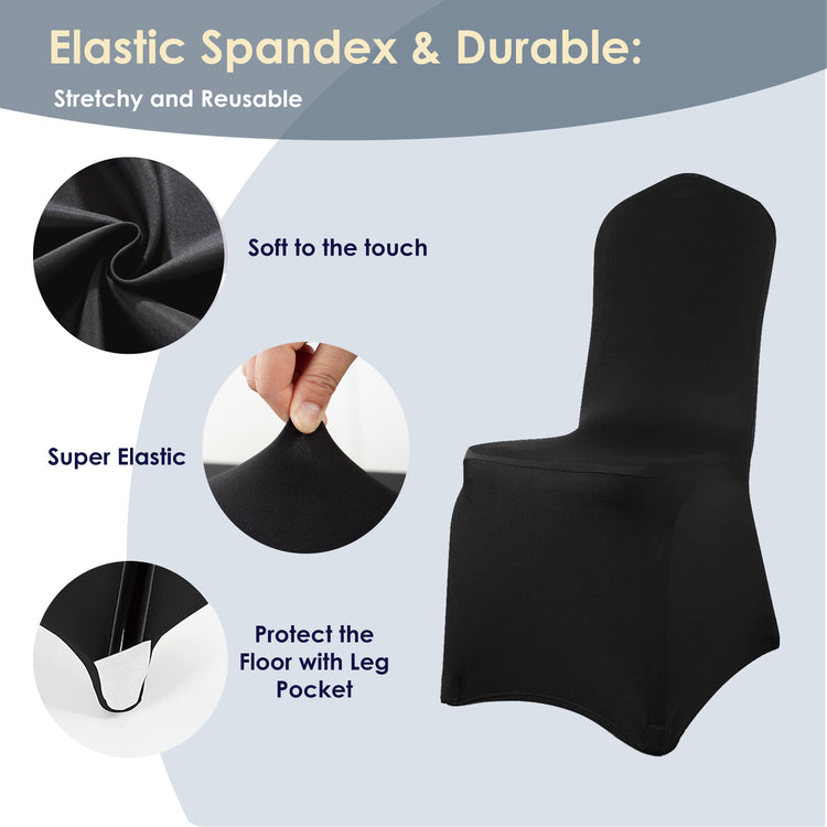 50pcs Spandex Chair Covers, Stretch Chair Covers for both Folding chair or Banquet Chair