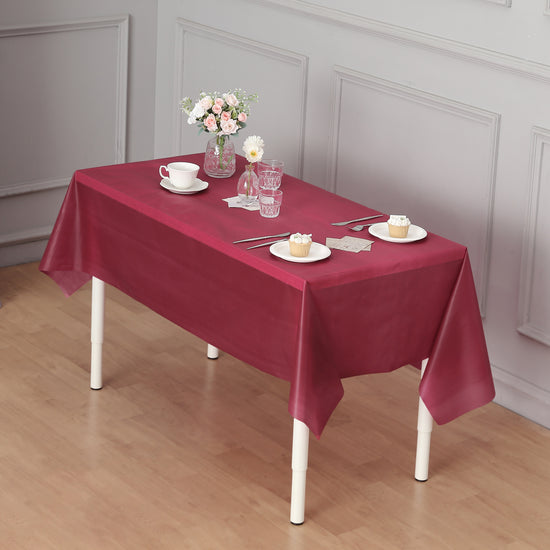 burgundy plastic table cover roll
