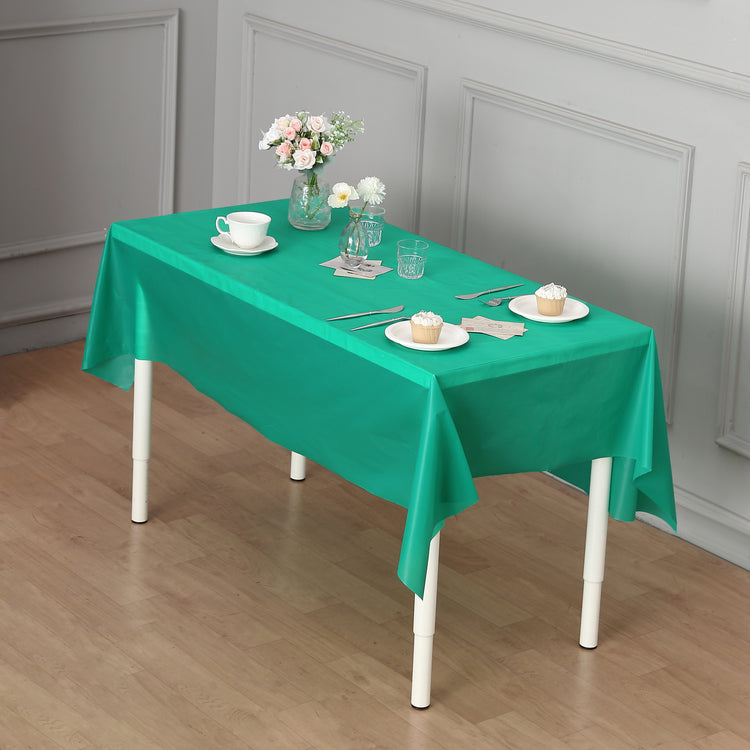 emerald green plastic table cover roll