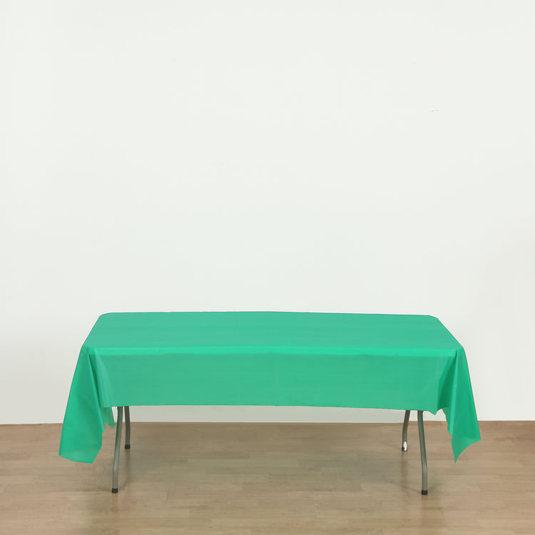 rectangle emerald green plastic table cover