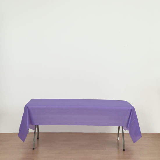 rectangle purple plastic table cover