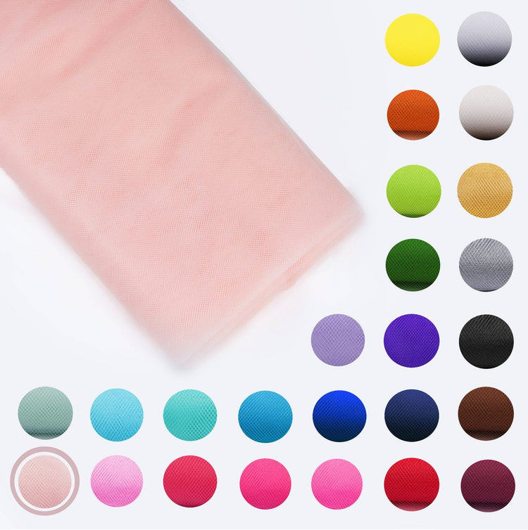 blush Fabric Tulle Bolt