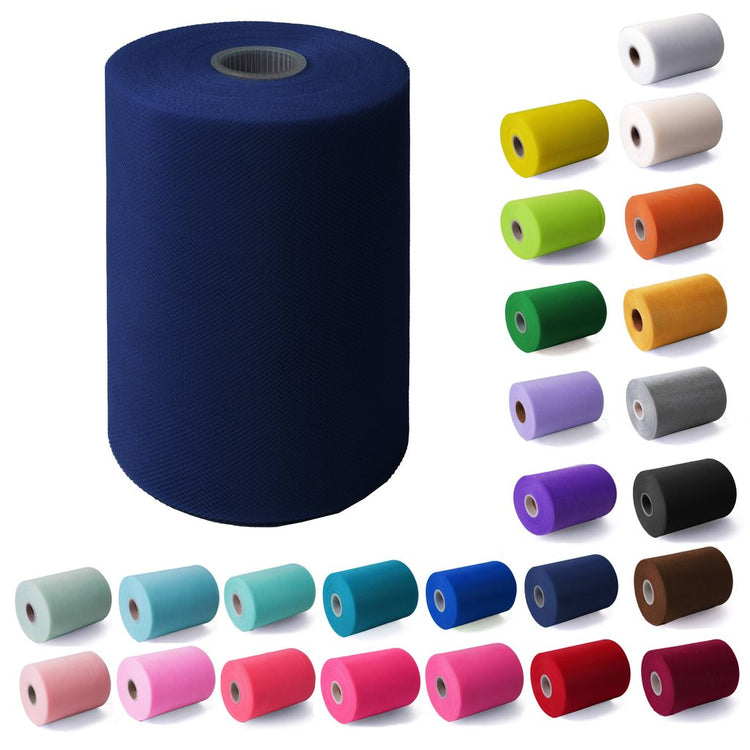 Tulle Fabric Roll 6" by 100 Yards (300 ft) Fabric Tulle Spool for DIY Tutu Bow, Wedding and Decoration. Value Pack.
