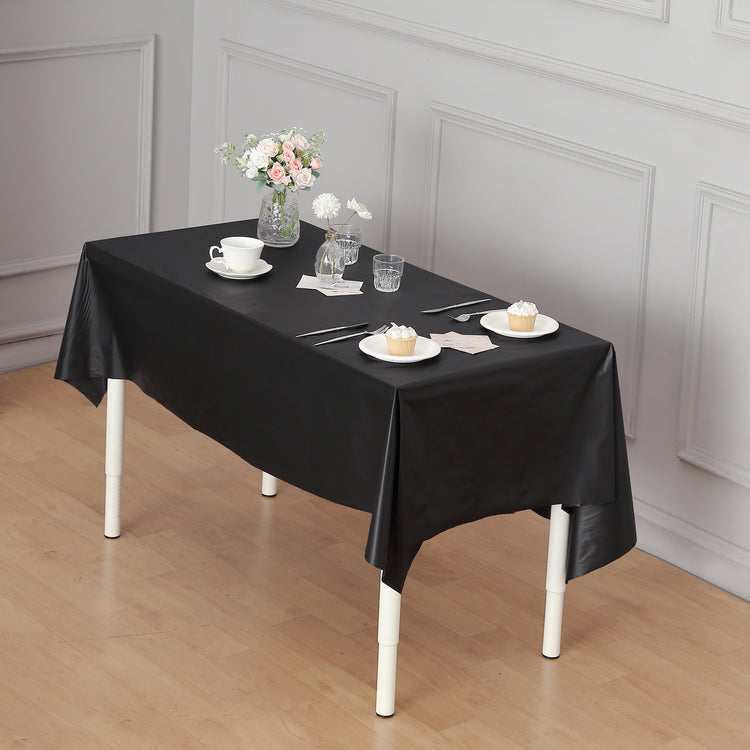 black plastic table cover roll