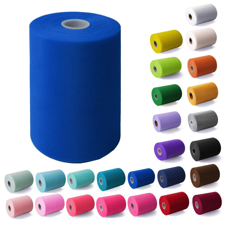 Tulle Fabric Roll 6" by 100 Yards (300 ft) Fabric Tulle Spool for DIY Tutu Bow, Wedding and Decoration. Value Pack.