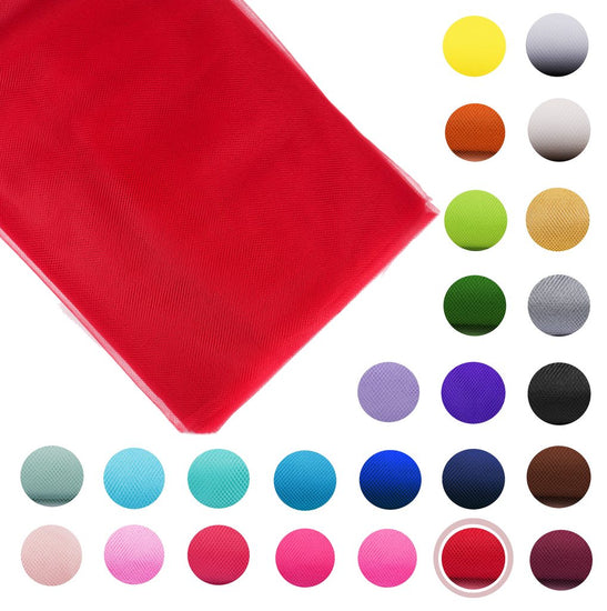 red Fabric Tulle Bolt