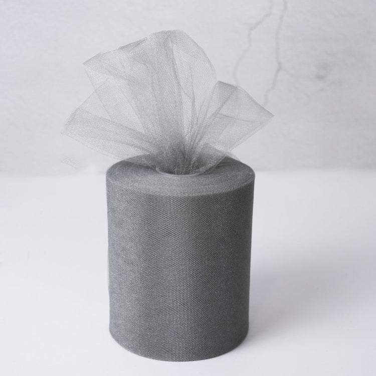 silver Tulle Fabric Roll