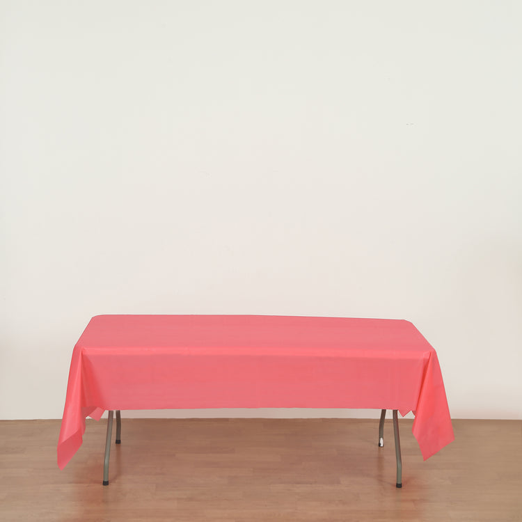 rectangle coral plastic table cover