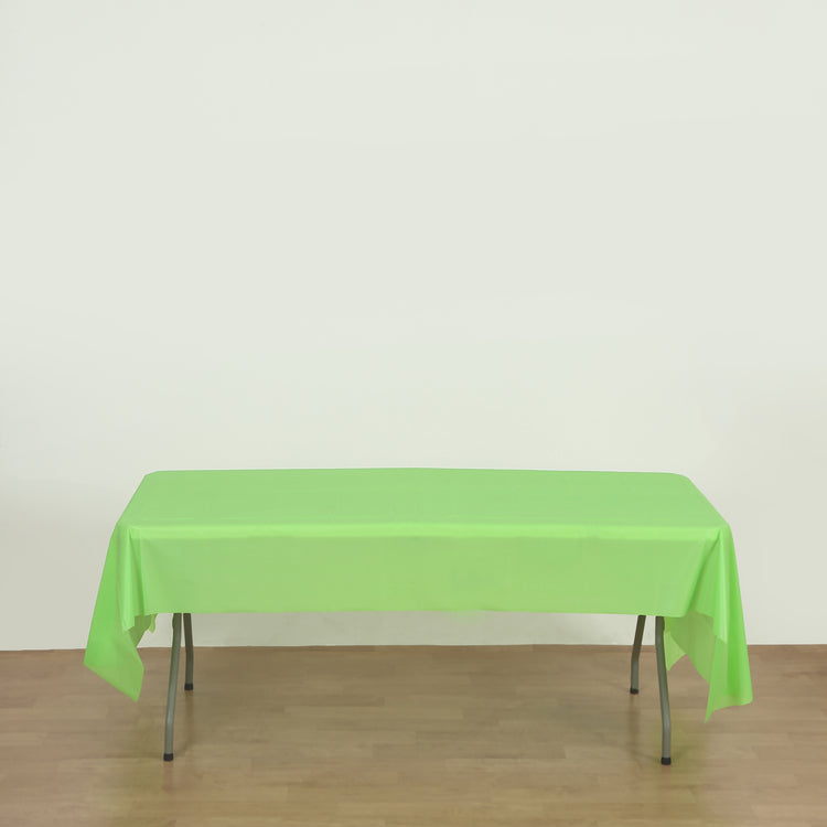 rectangle apple green plastic table cover