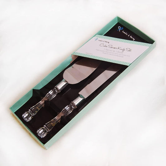 Wedding Knife and Server Set with Acrylic Handle