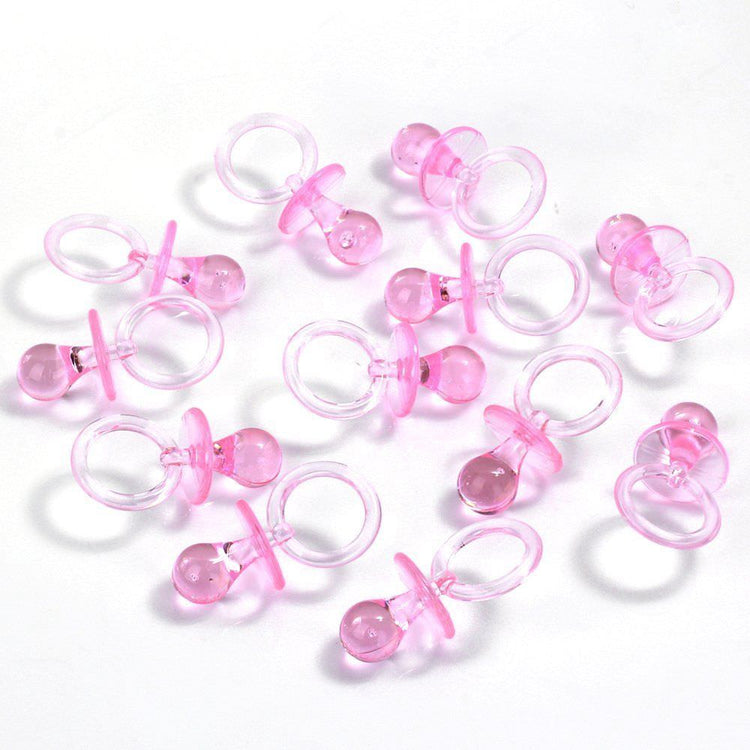 Pink baby pacifier for baby showers
