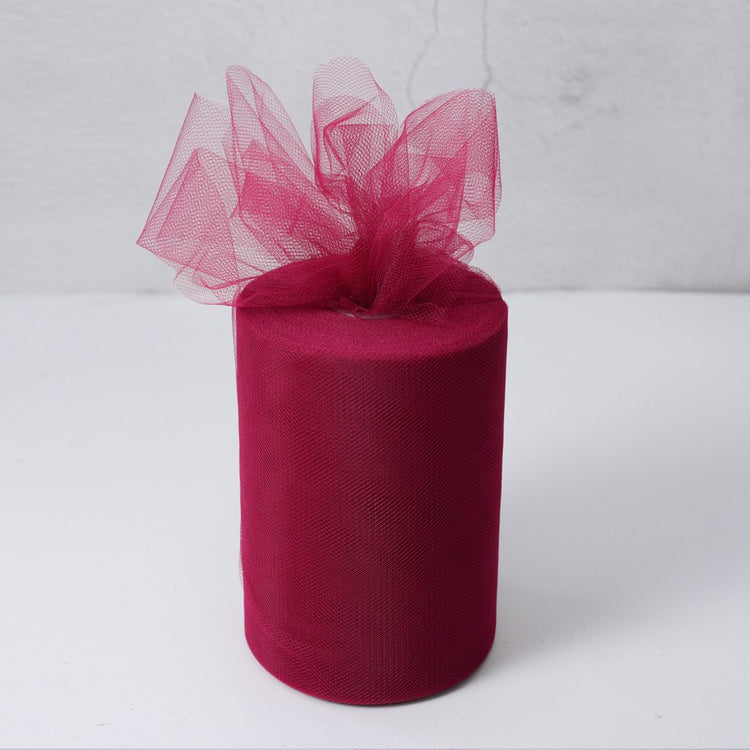 burgundy Tulle Fabric Roll