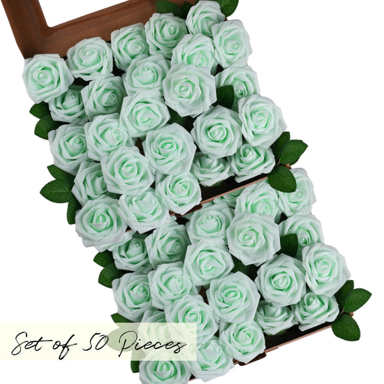 mint Artificial foam Rose Flower