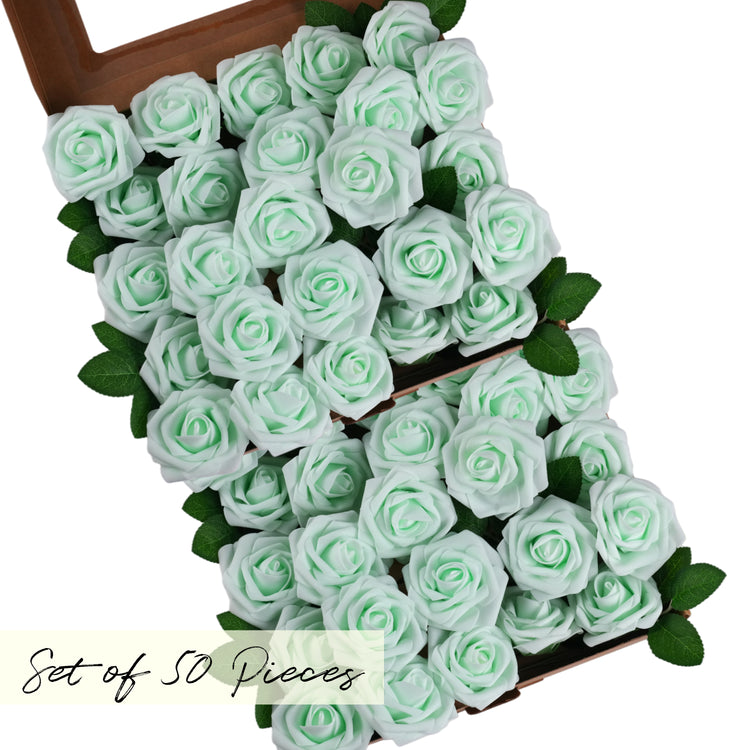 mint Artificial foam Rose Flower