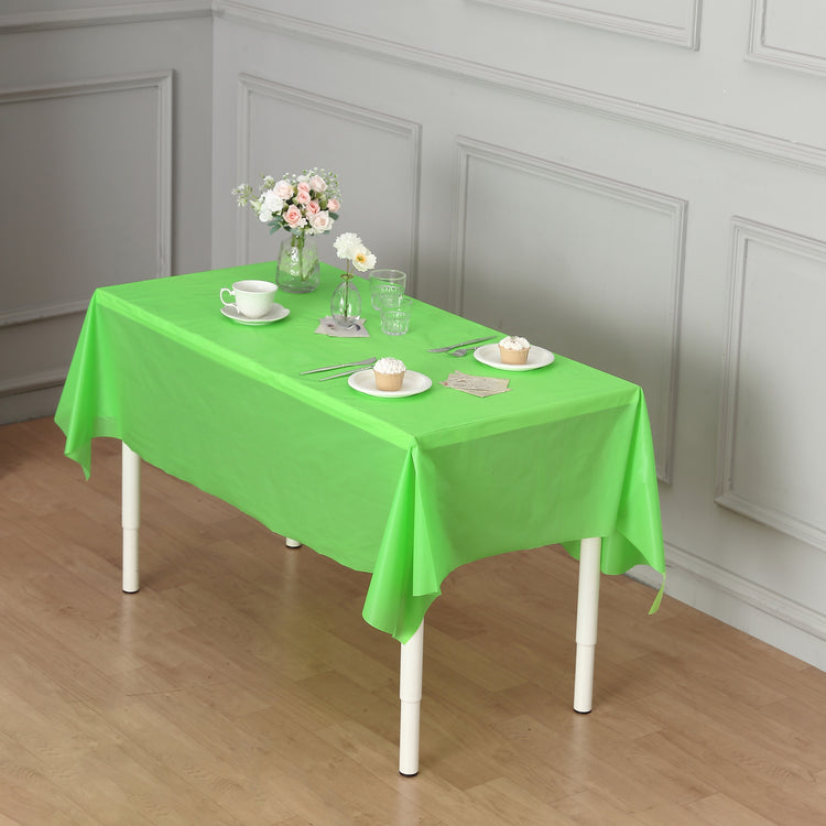 apple green plastic table cover roll