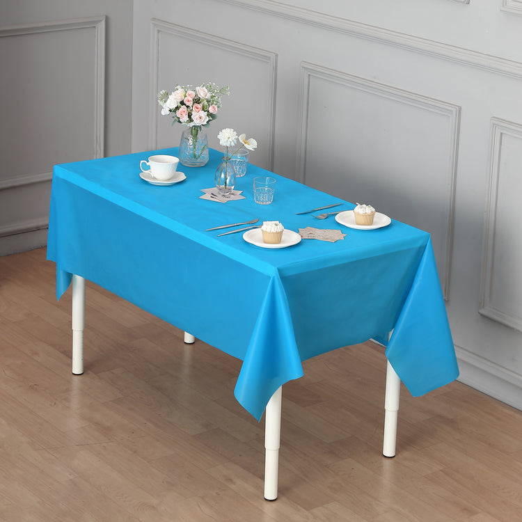 turquoise plastic table cover roll