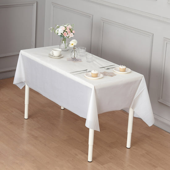 white plastic table cover roll