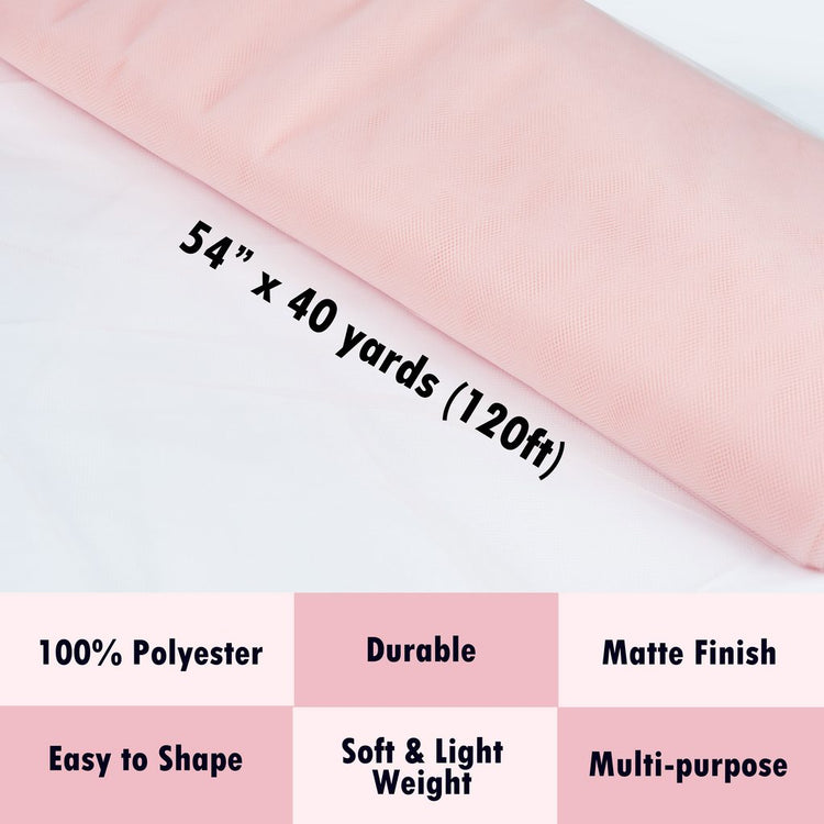 blush tulle Fabric Tulle Bolt