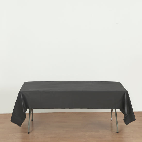 rectangle black plastic table cover