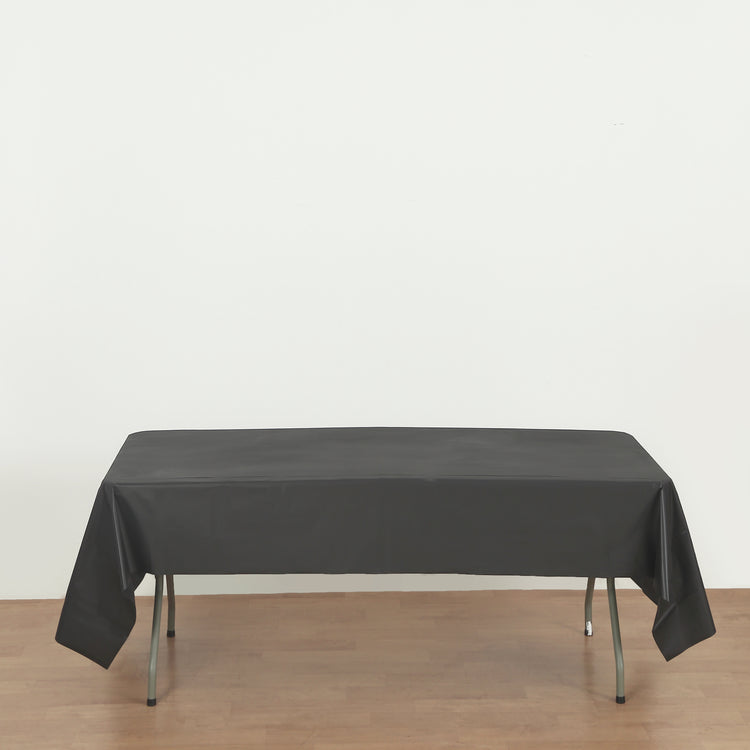 rectangle black plastic table cover