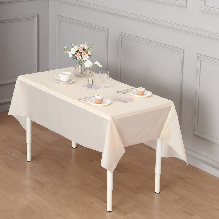 ivory plastic table cover roll