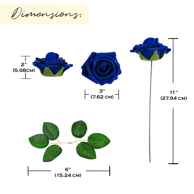 Set of 25 Artificial foam Rose Flower Realistic Foam Rose with Stem for DIY Wedding Bouquets Party Decoration
