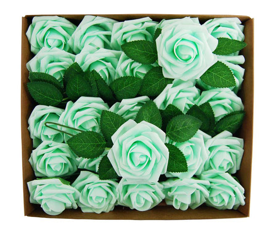 mint Artificial foam Rose Flower