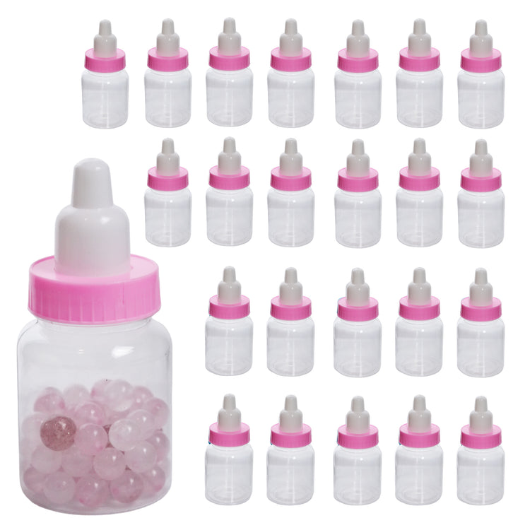 Set of 24 - 3.5" Mini Plastic Milk Bottle Fillable Baby Shower Favor Decoration