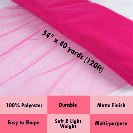 fuchsia tulle Fabric Tulle Bolt