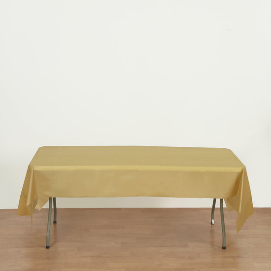 rectangle gold plastic table cover