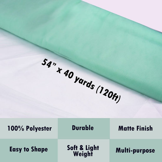 mint tulle Fabric Tulle Bolt