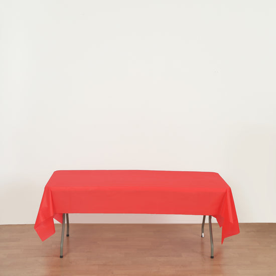 rectangle red plastic table cover