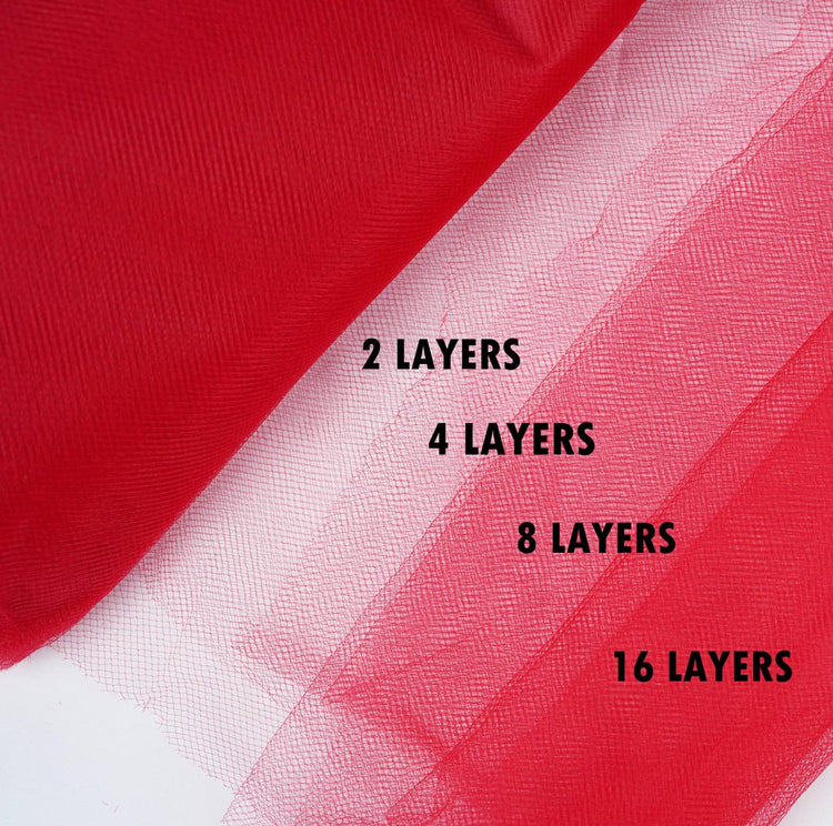 red tulle Fabric Tulle Bolt