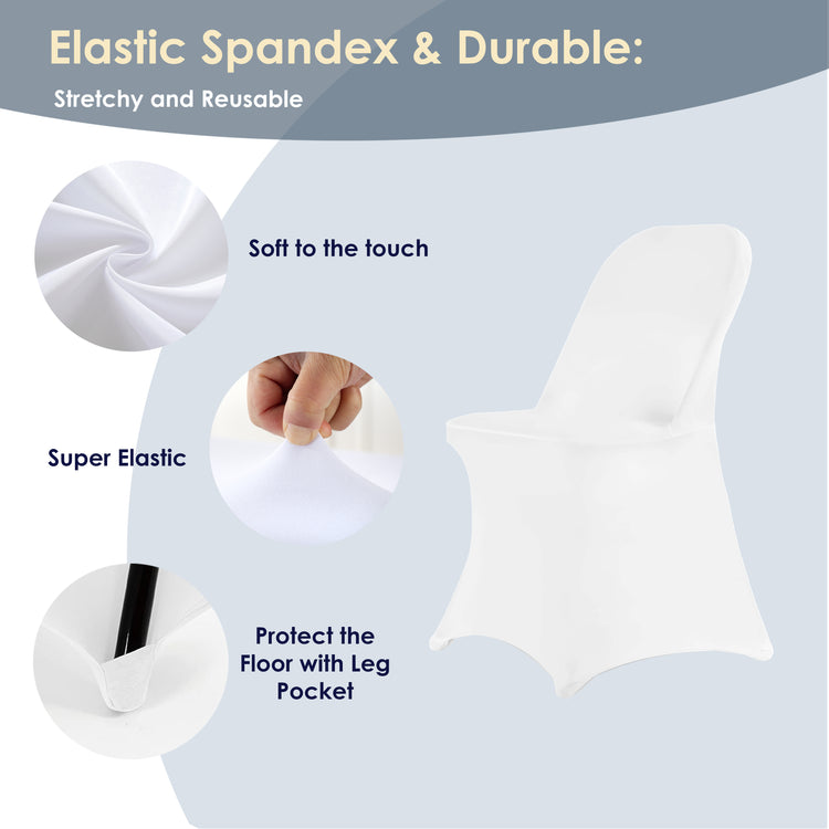 50pcs Spandex Chair Covers, Stretch Chair Covers for both Folding chair or Banquet Chair