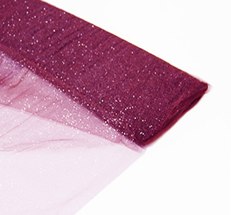 wine 54" x 10 Yards (30 ft) Glitter Fabric Tulle Bolt