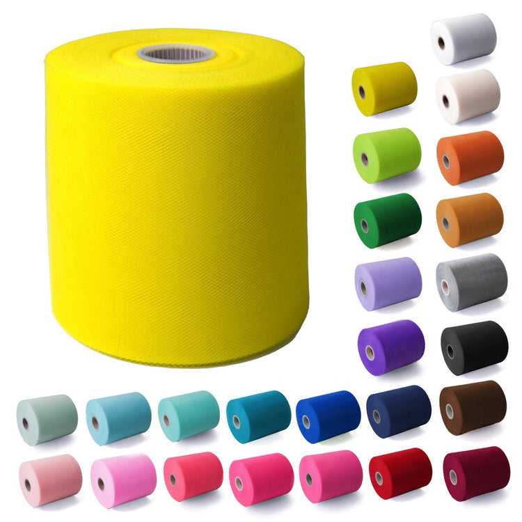 Tulle Fabric Roll 6" by 200 Yards (600 ft) Fabric Tulle Spool for DIY Tutu Bow, Wedding and Decoration. Value Pack.