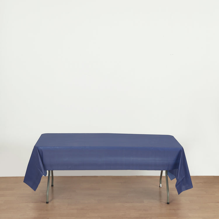 rectangle navy blue plastic table cover
