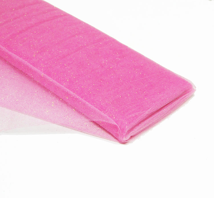 pink 54" x 10 Yards (30 ft) Glitter Fabric Tulle Bolt